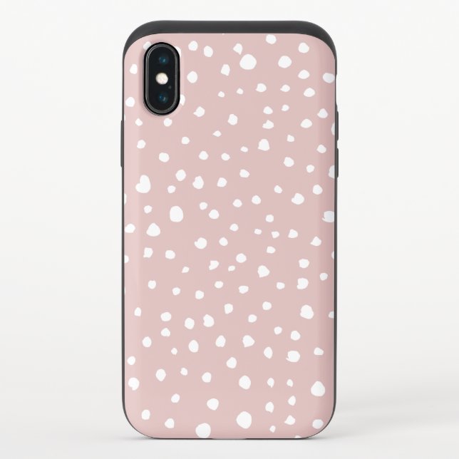 Pink Dalmatian Spots, Dalmatian Dots, Dotted Print Uncommon iPhone Case (Back)