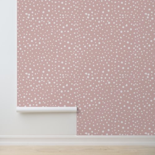 Pink Dalmatian Spots Dalmatian Dots Dotted Print Wallpaper