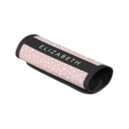 Pink Dalmatian Spots Dalmatian Dots Your Name Luggage Handle Wrap