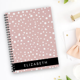Pink Dalmatian Spots, Dalmatian Dots, Your Name Notebook