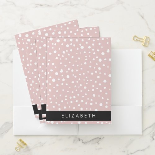 Pink Dalmatian Spots Dalmatian Dots Your Name Pocket Folder