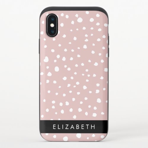 Pink Dalmatian Spots Dalmatian Dots Your Name iPhone X Slider Case