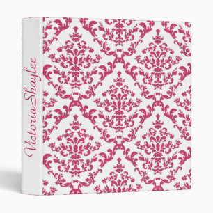 Pink Damask #4 with monogram Binder