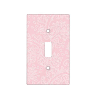 pink damask baby girl nursery bedroom switch plate
