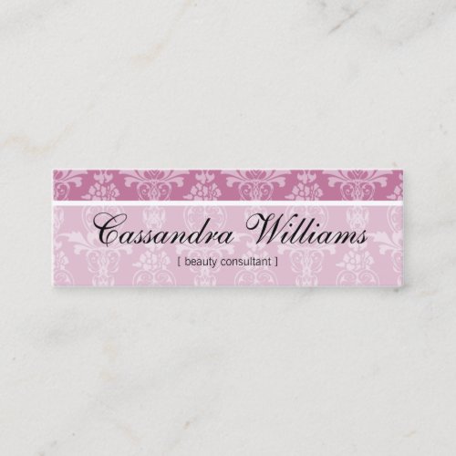 Pink Damask Beauty Micro Mini Business Cards