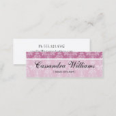 Pink Damask Beauty Micro Mini Business Cards (Front/Back)