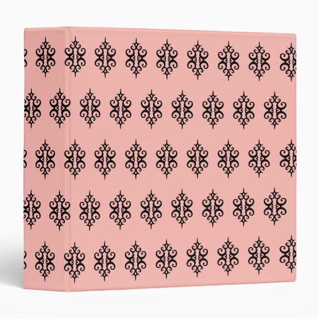 Pink Damask Binder (Front/Spine)