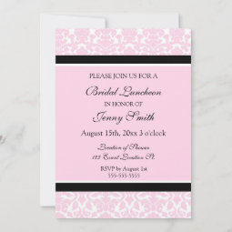 Pink Damask Bridal Luncheon Invitation Cards | Zazzle