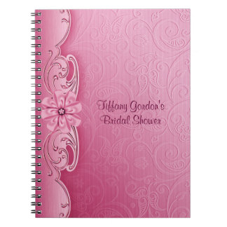 Pink Damask Bridal Shower Notebook