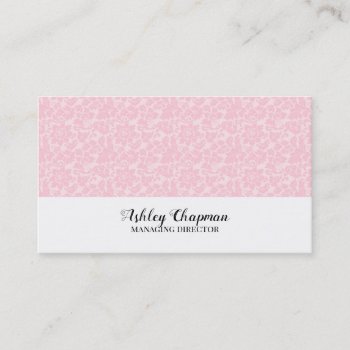 Pink Damask Business Card by gogaonzazzle at Zazzle