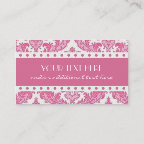 Pink Damask Business Card Templates