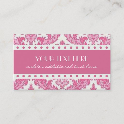 Customizable Pink Damask Business Card Templates