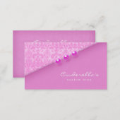Pink Damask Buttons Bra / Salon business card (Front/Back)