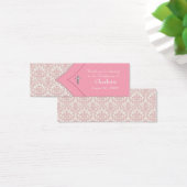 Pink Damask Cross Bomboniere Tags (Desk)