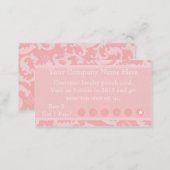 Pink Damask Discount Promotional Punch Card (Front/Back)