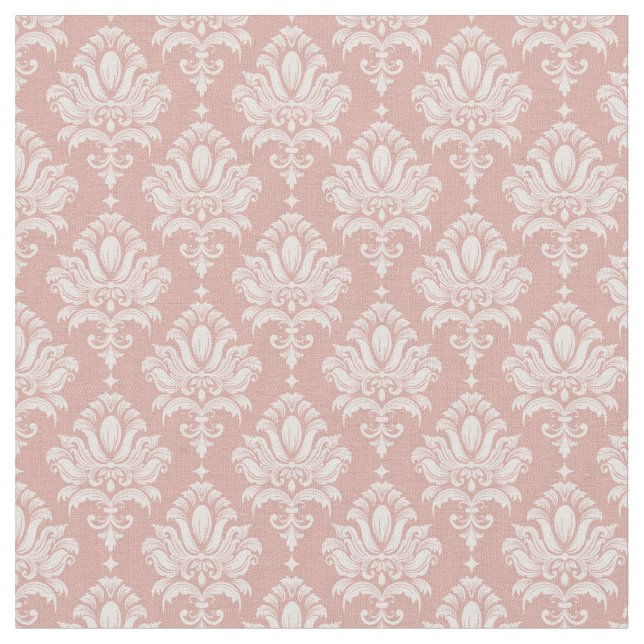 Pink Damask Fabric (Close Up)