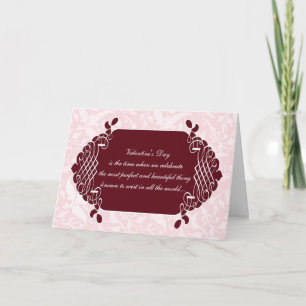 Pink Damask Funny Anti-Valentine's Card