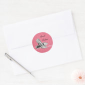 Pink Damask Glitter High Heel Shoes Stickers (Envelope)