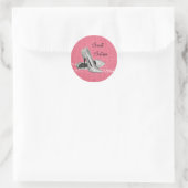 Pink Damask Glitter High Heel Shoes Stickers (Bag)