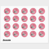 Pink Damask Glitter High Heel Shoes Stickers (Sheet)