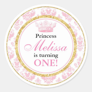 Princess Custom Hangtags Party Favors Labels Choice Of Size Cupcake Toppers 40 Round Labels 2 Personalized Princess Girl Stickers 