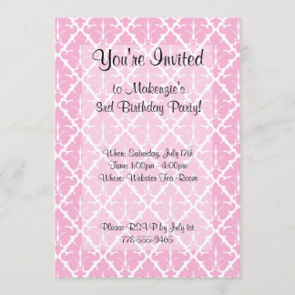 Pink Damask Invitations