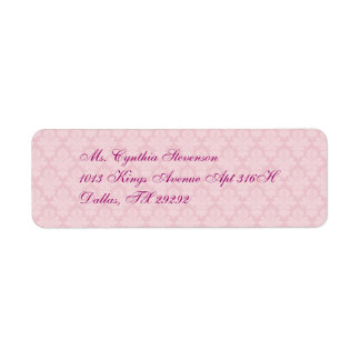 Pink Damask Label