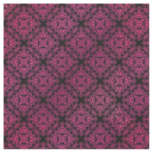 Pink Damask Medallion Pattern Fabric
