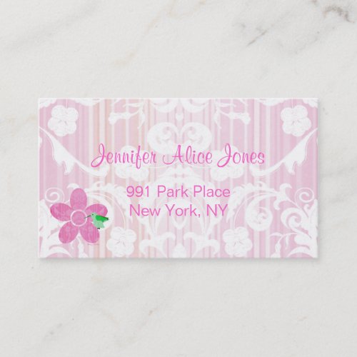 Pink damask Mommy Calling Card Business Card Templates
