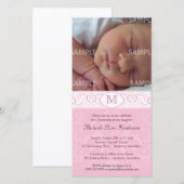 Pink Damask Monogram Baptism/Christening (Front/Back)