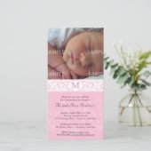Pink Damask Monogram Baptism/Christening (Standing Front)