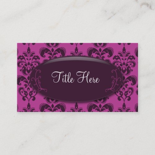 Pink Damask Opal Business Card