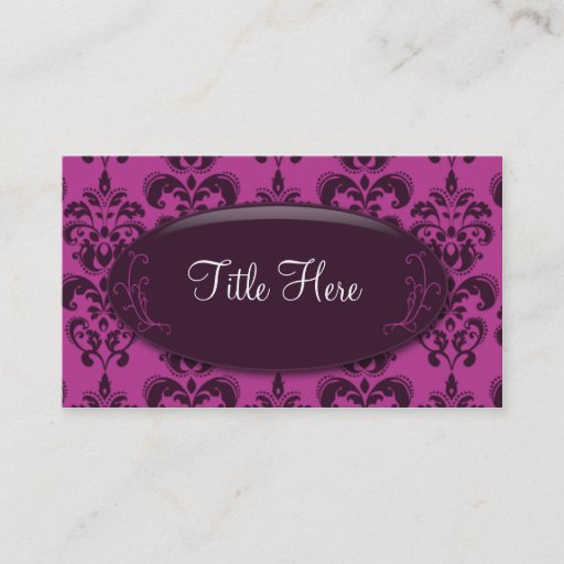 Customizable Pink Damask Opal Business Card
