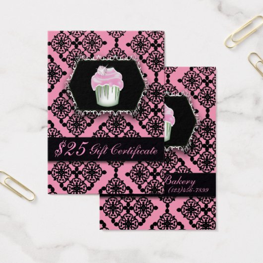 pink damask pastry chef baker bakery cupcake (Office)