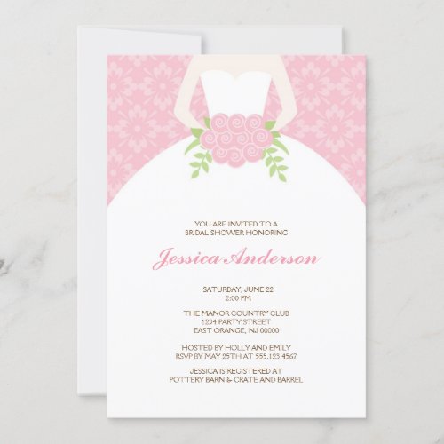 Elegant Bride {pink} Personalized Invitation