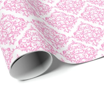 Pink Damask Pattern | Diy Background Color Wrapping Paper by DesignsbyDonnaSiggy at Zazzle