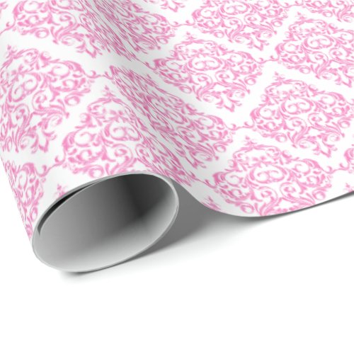 Pink Damask Pattern  DIY Background Color Wrapping Paper