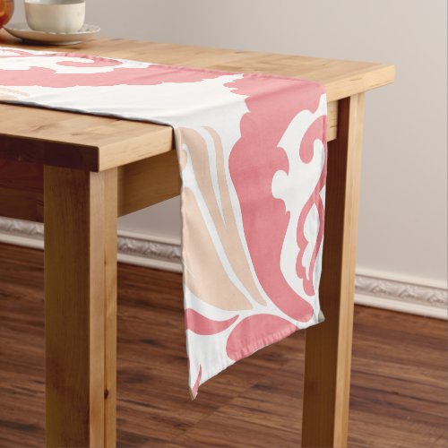 Pink Damask Pattern Medium Table Runner