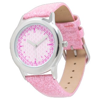 Pink Damask Pattern Watch