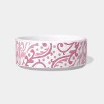 Pink Damask Pet Bowl<br><div class="desc">Treat your pet with this bowl in soft pinks in a watercolour effect damask pattern</div>