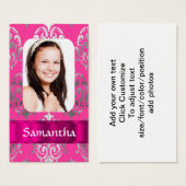 Pink damask photo template (Front & Back)