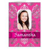 Pink damask photo template (Front)
