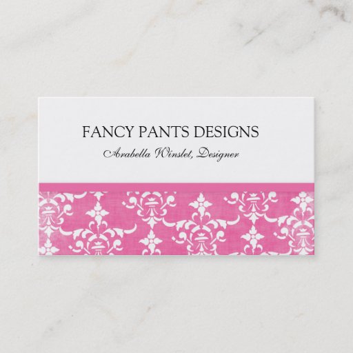 Customizable Pink Damask Profile -Business Card