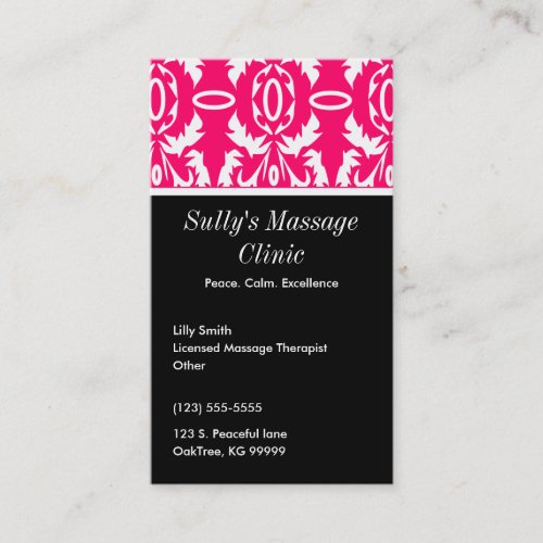 Pink Damask Profile Business Card