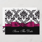 pink damask Save the date (Front/Back)