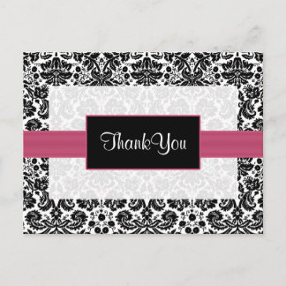 pink damask ThankYou Cards