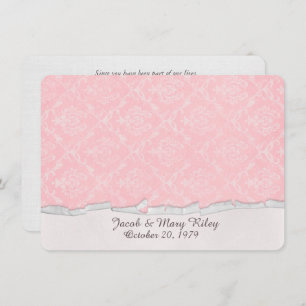 pink damask vow renewal invitation