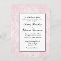 Pink Damask Wedding Invitation