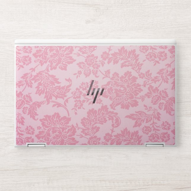 Pink Damask White Fabric,HP EliteBook X360 1030 G3 HP Laptop Skin (Front)