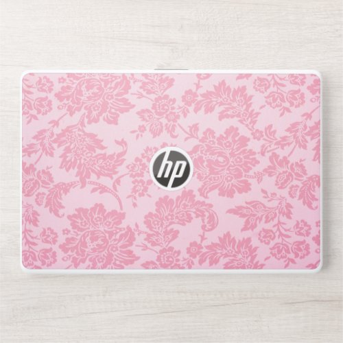 Pink Damask White FabricHP Laptop Skin 15t15z